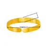 Pulsera Abierta de Corazón de Loto Dorado Electroplateado al Vacío de Alta Calidad Pulsera de Boda con Lema del Sutra del Corazón de Miel Polo