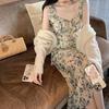 Dinámico y Elegante, Me Gustan las Faldas con Tirantes, los Vestidos de Gasa Estampados, los Estilos de Verano de Longitud Media
