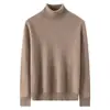 Camisa base 100% caxemira pura, novo suéter de tricô pulôver solto de gola alta masculino outono e inverno, suéter pulôver quente