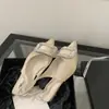 Sapatos de Salto Alto Apontados de Luxo Estilo Francês, Sandálias Fechadas Elegantes com Fivela de Strass Verão 2025, Sapatos de Salto Fino Sem Costas
