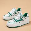 Tenis de Piel con Cordones y Suela Gruesa para Mujer, Punta Redonda, Bajos, Transpirables, Combinables, Deportivos, Casuales, Primavera 2023, Nuevos Colores