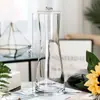 Jarrón de cristal en forma de cono, estilo ins nórdico, jarrón transparente grande y simple para bambú hidropónico, decoración de arreglo floral de escritorio y sala de estar
