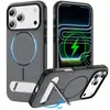 Capa com Suporte de Anel Magnético Dupla Cor Adequada para iPhone 17 Pro Max, Capa Protetora Anti-Queda nas Quatro Cantos, Capa com Suporte de 16 Polegadas