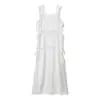 Atacado de roupas femininas transfronteiriças 2026 verão novo vestido de alça doce e de temperamento gentil com laço e emendas de renda