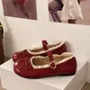 Zapatos planos de cuero con puntera redonda y lazo retro para mujer, nuevo estilo primavera-verano 2026, zapatos Mary Jane franceses de suela blanda para combinar con faldas