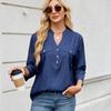 Camisa larga informal holgada de mezclilla de imitación para mujer, primavera y verano 2025, comercio exterior transfronterizo entre Europa y Estados Unidos, Amazon AliExpress.