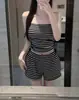 Puro Deseo Estilo Chanel de Alta Gama Casual Vacaciones Manantial Caliente Calzoncillos tipo Boxer Bikini Traje de Baño de Dos Piezas para Mujer