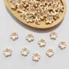 Flores Pequeñas Bicolor con Borde Dorado y Plateado y Brillo Metálico, Brillan en la Oscuridad, Materiales Hechos a Mano para DIY, Pasador de Pelo, Accesorio para el Cabello, Accesorios para Ramilletes