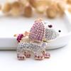 Llavero creativo de metal de cachorro lindo con diamantes de color coreano, venta al por mayor de colgante de accesorios de coche de dibujos animados, pequeños regalos
