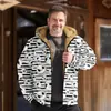 Chaqueta de Algodón de Invierno 2024 para Sitio Independiente Transfronterizo Estampado de Cuadros 3D para Hombre Abrigo de Algodón Grueso Forrado de Felpa Ropa de Hombre Europea y Americana