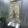 Calça Casual Lisa Nova Outono 2023 com Punhos Elásticos, Calça Harem, Calça Skinny Slim Fit Tendência Estilo Coreano Masculino