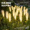 Luzes de junco movidas a energia solar para decoração de jardim e área externa, luzes à prova d'água para gramado e jardim, sem necessidade de fiação, luzes de estaca