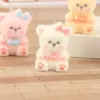Adornos de Colgante de Oso con Terciopelo de Resina Lindos Dibujos Animados Estéreo DIY Accesorios para Llavero Hechos a Mano Adornos para Colgar