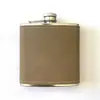 Suministros del Fabricante Termo de Acero Inoxidable Grabado Láser en Cuero 6 Onzas Portátil Pequeño para Exteriores Botella Caja de Regalo