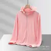 Roupa de Proteção Solar Logo Personalizado Roupa de Proteção Solar de Seda Gelada Roupas de Trabalho Anti-UV Masculinas e Femininas Jaqueta para Uso Externo Fina UPF50+