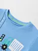 Suministro Transfronterizo Camiseta de Manga Corta Infantil Primavera/Verano 2026 con Diseño de Coche de Dibujos Animados, Top Casual Infantil de Cuello Redondo, Ropa en Stock