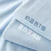 Camiseta de Manga Curta de Algodão Longo de Xinjiang de Peso Pesado 400g para o Verão, Solta e Versátil, Camiseta Básica Grossa e Não Transparente para Homens e Mulheres