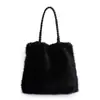 Bolso Tote de Peluche de Gran Capacidad para Viajes Diarios de Mujer 2025 Otoño Nuevo Casual Simple Estilo Extranjero Bolso de Hombro Único