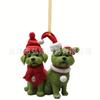 Nuevo 2024 Grinch de Pelo Verde Acrílico Plano Colgante de Decoración Navideña Decoración de Árbol de Navidad