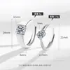 Anillo de pareja de amor de plata esterlina s925 de imitación coreana, romántico, sencillo, con apertura de diamantes, para hombres y mujeres, venta al por mayor