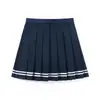 Saia Acadêmica Feminina de Anime Saia Plissada Saia Plissada de Estudante Saia de Cintura Alta Roupa de Aula Campus Saia Uniforme de Cor Sólida