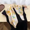Bufanda Estampada de Seda Sintética Fresca y Elegante Estilo Coreano, Bufanda Cuadrada Pequeña con Acabado de Alta Gama, Chal Protector Solar, Pañuelo para el Cuello, Pañuelo para la Cabeza y Bufanda