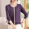Suéter de punto de otoño para madre, camiseta básica para mujer, nuevo estilo otoño e invierno 2026, suéter de punto elástico para mujer de mediana edad