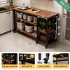 Estante de almacenamiento para cocina, cesta multifuncional para verduras, encimera de corte, estante de almacenamiento para microondas y utensilios de cocina, gabinete lateral, mesa multicapa