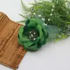 0366 Broche de Tecido Floral Estilo Coreano para Mulheres com Pedras Artificiais Incrustadas em Resina, Broche de Flor Decorativo, Origem e Fornecimento