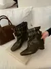 Botines de Tobillo con Hebilla Estilo Coreano Punta Fina Tacón Grueso para Mujer Moda Otoño 2026 Tendencia Nuevo Estilo Individual Nicho Botines de Tobillo
