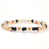 Moda Estilo Ins Pulsera de Cuentas Multicapa Set Pulsera de Cuentas Coloridas Letra Corazón Espeluznante de Halloween para Mujeres