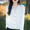 Chaqueta Suéter Slim-fit Slim con Borlas Hechas a Mano Primavera Nuevo Commuter Cuello en V Estambre de Lana Cárdigan para Mujer