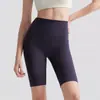 Pantalones Cortos Deportivos de Fitness para Mujer Sin Costuras Embarazosas Sensación al Aire Libre de Pierna Desnuda Adelgazantes de Cintura Alta Levanta Glúteos Pantalones Capri de Yoga