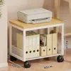 Estante de Armazenamento para Impressora Organizador de Mesa de Escritório Prateleiras Colocação Lateral da Mesa Armário de Chão Móvel com Rodas Estante de Livros Carrinho Pequeno