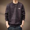 Sudadera Pesada Estilo Americano de Gama Alta 360g Teñida en Nube Cuello Redondo para Hombre, Chaqueta Superior Casual Holgada Vintage de Otoño Manga Larga
