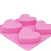 Forma de Silicone para Bolo em Formato de Coração com 4 Cavidades para Sabonete, Gelatina, Pudim, Forma para Bolo