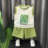 Nuevo traje de chaleco de verano para niños, ropa delgada sin mangas para niños, caricatura infantil, versión holgada, ropa infantil al por mayor