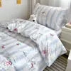 Juego de sábanas ajustables de tres piezas de algodón puro para cama de dormitorio de estudiante universitario, funda nórdica especial de algodón puro para litera individual