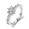 Anillo de Diamante Moissanita de Imitación Popular Transfronterizo para Mujer, Joyería de Moissanita, Anillo de Zirconia, Anillo de Diamante, Anillo de Bodas, Anillo de Pareja