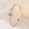 Pulsera simple de girasol en vivo para mujer, moda de lujo ligero, exquisita imitación de moissanita, popular transfronterizo, joyería abierta para la mano