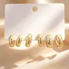 Novedades de Verano: Delicados Pendientes de Circonita Microincrustada, Juego de Tres Pares, Frescos y Dulces, Pendientes Versátiles y Elegantes con Circonita Microincrustada