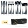 Amazon Nordic Acero Inoxidable 410 Espejo Estilo Occidental 1010 Cuchillo, Tenedor y Cuchara Juego de Vajilla para Bistec de 16 piezas