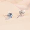 Aretes de Plata Esterlina 925 para Mujer Estrella de Cinco Puntas Moda Aretes de Moissanita Gra Joyería Venta Directa de Fábrica Suministro Transfronterizo