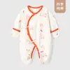 Mameluco para Bebé con Cubre Manos y Pies, Tipo Recién Nacido de Algodón Puro sin Costuras para las Cuatro Estaciones Ropa de Casa, Ropa de Monje para Recién Nacido
