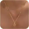 Amazon Moda Casual Todo Fósforo Cadena de Bolas Redondas - Colgante de Letra Clip Collar de Bolas Joyería de Nicho para Hombres y Mujeres