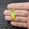 Jade Jade Huang Fei Colgante de Jade en Forma de Corazón Verde Oliva Hoja de Calabaza Colgante de Superficie de Huevo Collar de Agujero Pasante para Hombre y Mujer Colgante de Jade