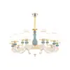 Candelabro Europeo Lámpara de Sala de Estar Moderna Hogar Nuevo Estilo Villa Restaurante Salón Lámpara de Dormitorio Candelabro Cerámico Simple