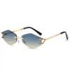 Gafas de Sol sin Marco con Gancho de Garra Europeo y Americano Transfronterizas 2025 Nuevas Gafas de Sol Poligonales Personalizadas Gafas de Sol de Alta Gama Modernas