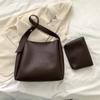Conjunto de Duas Peças de Bolsas Femininas, Bolsa Saco para Mulheres, Novo Outono 2026 Vintage Grande Capacidade para Trabalho Mãe-Filha, Bolsa de Ombro Único para Axila