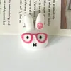 Accesorios de Resina DIY de Dibujos Animados Joyería Usar Gafas Conejo Pegamento de Crema Pasador Funda de Teléfono Móvil Hebilla de Zapato Llavero Colgante